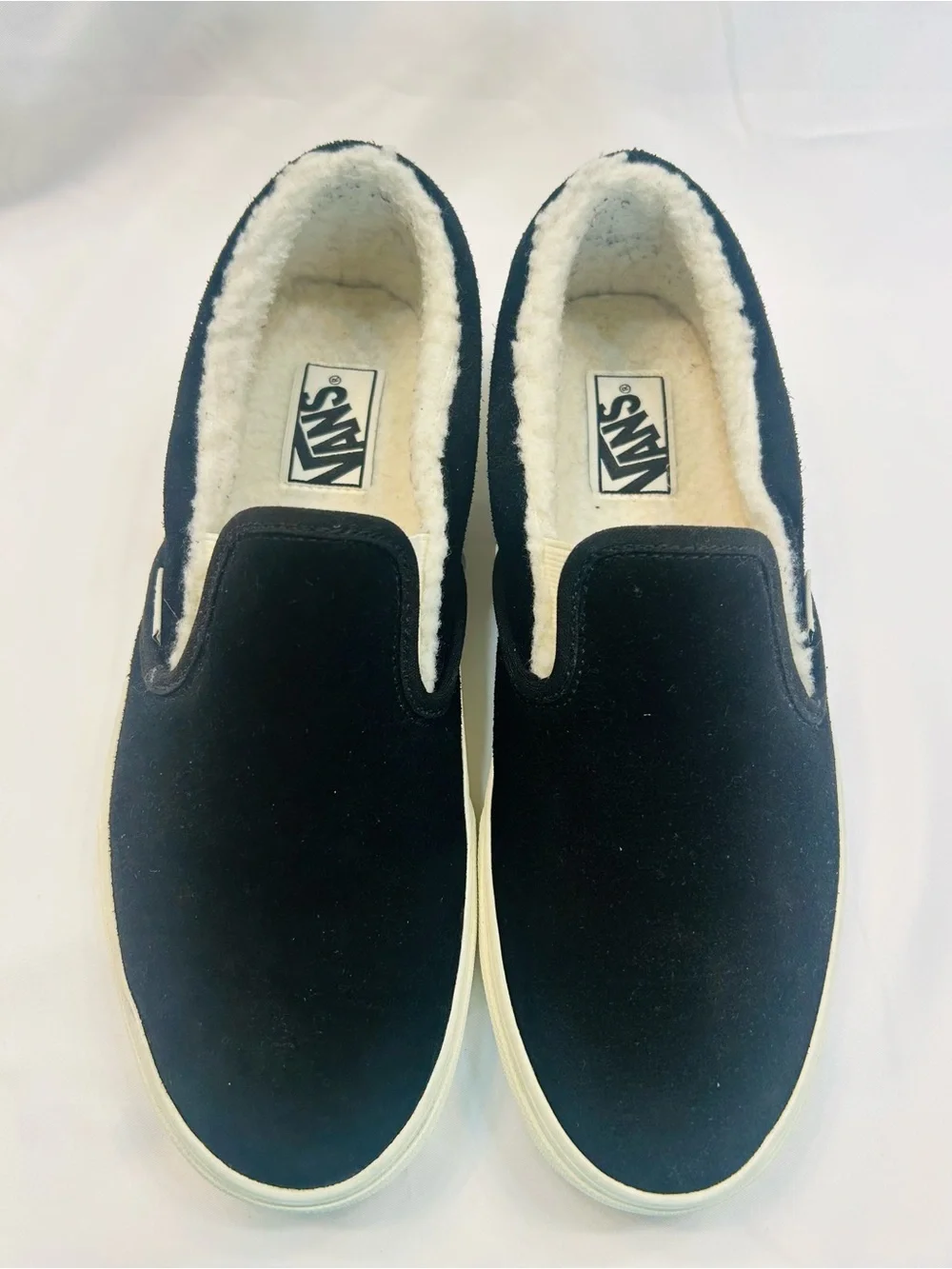 Vans Black Slip-On “Cozy Hug” Suede with Sherpa Lining